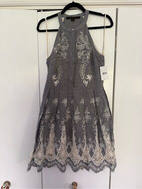 Cynthia Steffe Gray Chambray halter dress